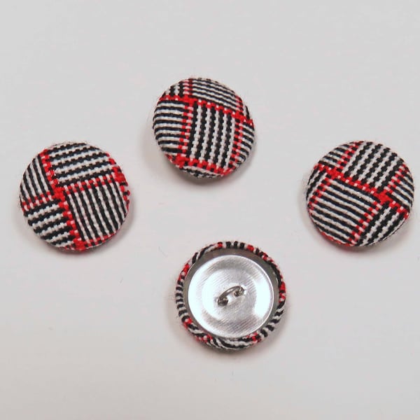 Black and White Buttons Set of 4