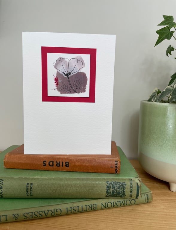 Blank greeting card, hand painted abstract art card, original art