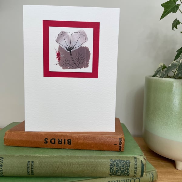 Blank greeting card, hand painted abstract art card, original art