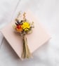 Dried Flower Mini Posy in a pink Gift Box, Orange, Yellow and Lavender Flowers - Image 2