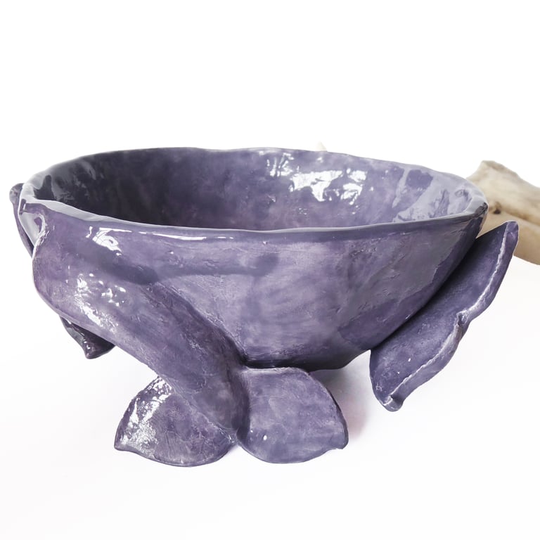 Whale Tail Porcelain Bowl - Hand Built