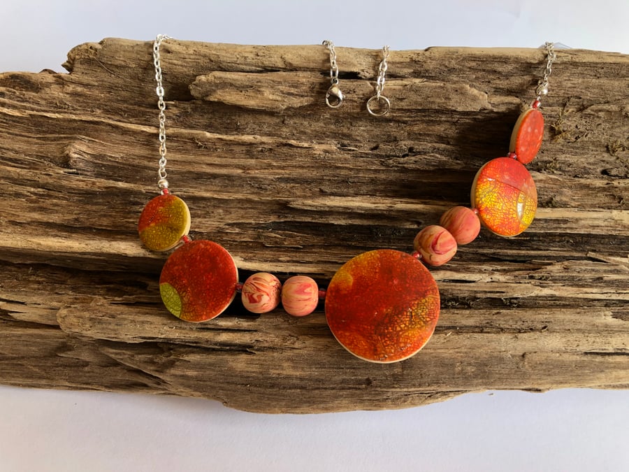 Shimmery Burnt Orange Necklace