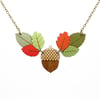 Autumn Necklace - Leaves and Acorn