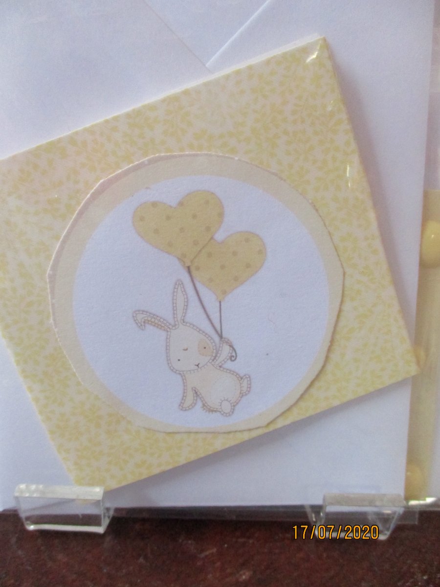 Rabbit and Balloons Card