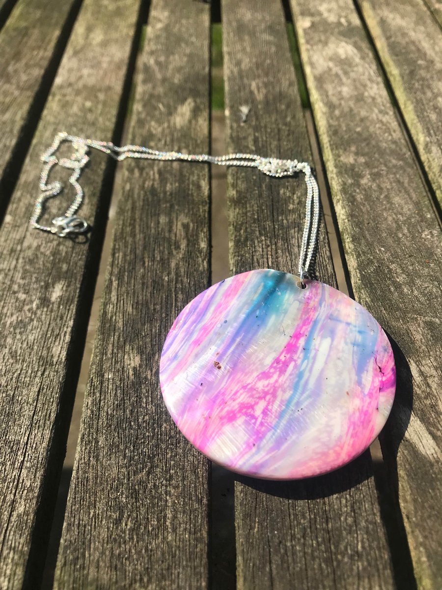 Purple and Blue shell pendant