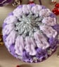 Set of 3 Purple Sparkly Crochet Christmas Baubles - Tree Decorations - Image 4