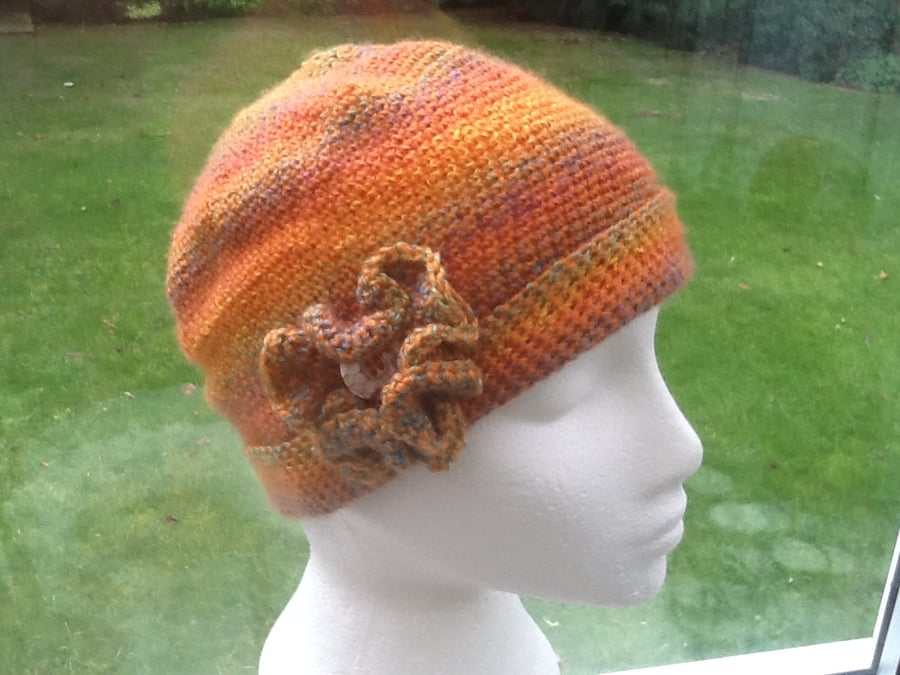 Tropical Floral Rainbow crocheted Beanie or Slouchy Hat!