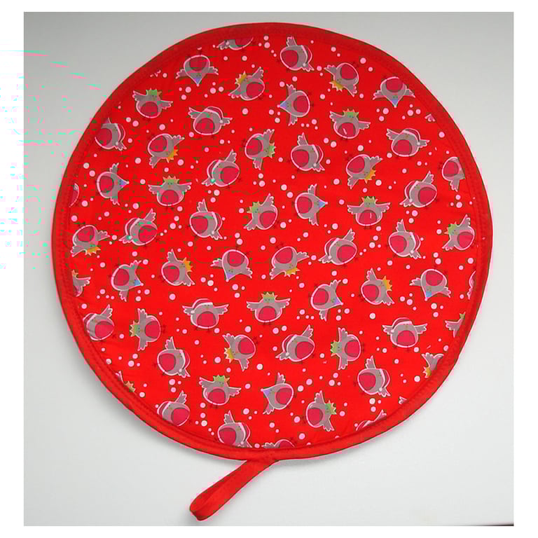 Christmas Robin Aga Hob Lid Mat Pad Hat Round Cover Surface Saver Xmas Robins
