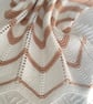Caramel and white striped baby blanket in cotton yarn  - Image 3