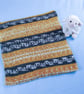 Hand Knitted Fair Isle Baby Blanket in Mustard Yellow and Grey - Image 8
