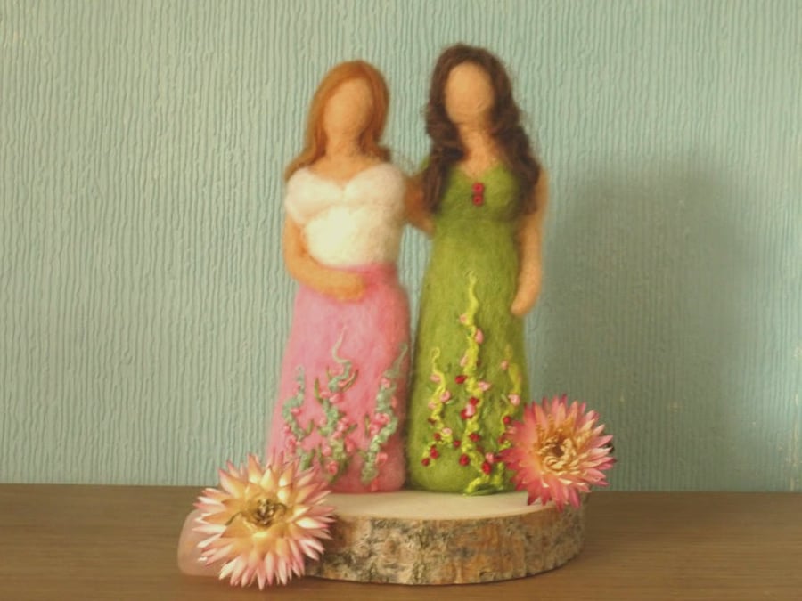 Needle Felted and Hand Embroidered Friends Figure