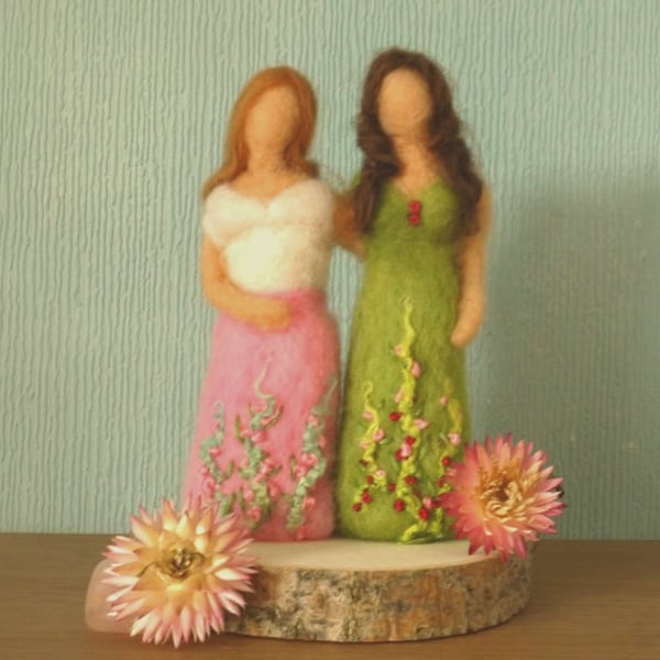 Needle Felted and Hand Embroidered Friends Figure