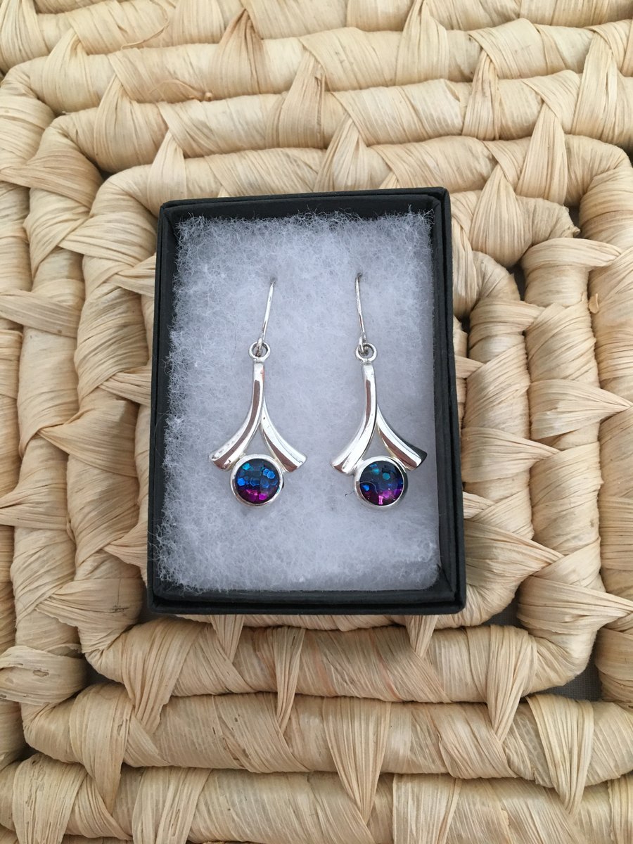 Handcrafted Tri-Coloured Wishbone Earrings