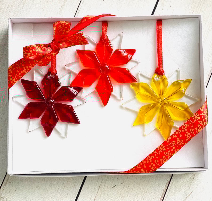  Stunning Fused glass Christmas decoration box set