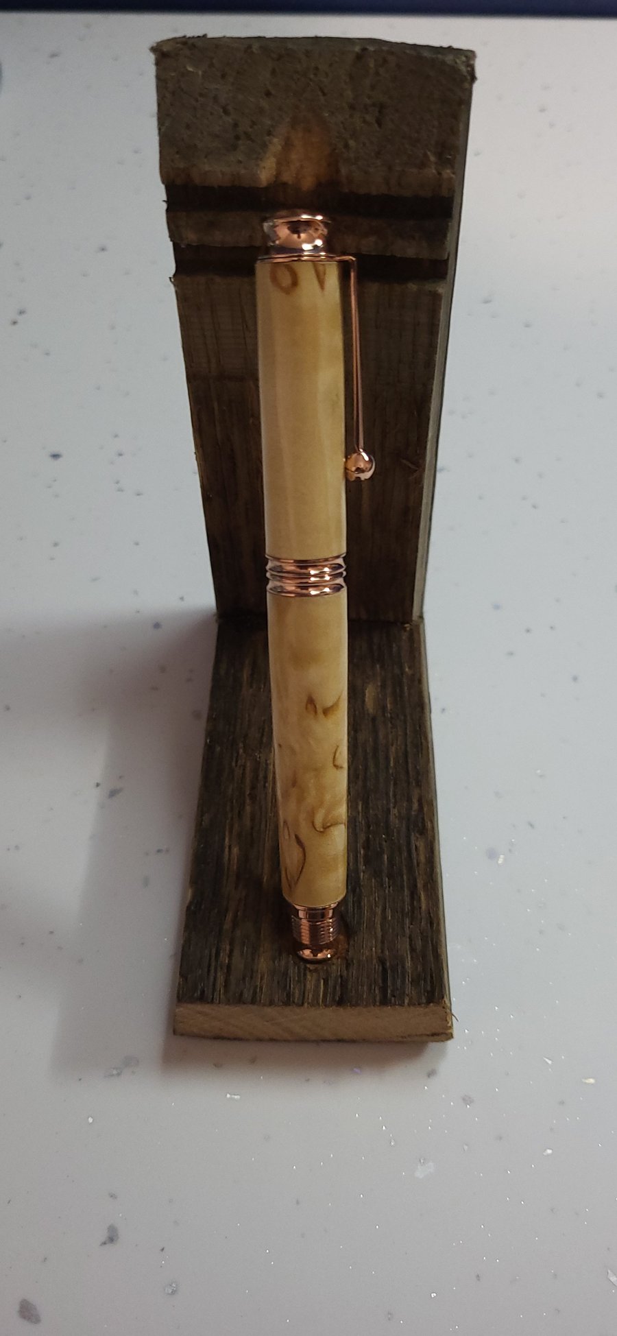 Handmade Masur Birch Rollerball Pen in Rose Gold