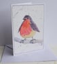 Hand Painted Robin Greetings Card - Blank Card with Envelope - Image 2