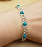 Wire wrap Turquoise cuff bracelet. December birthstone - Image 1