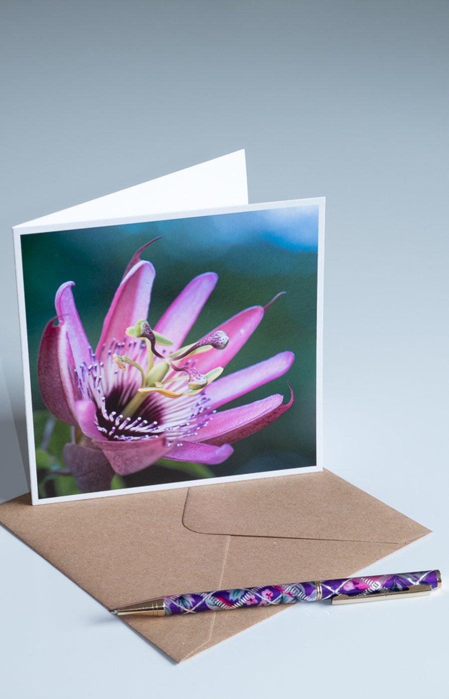Fine Art Photo Card 'Passion Flower' blank inside