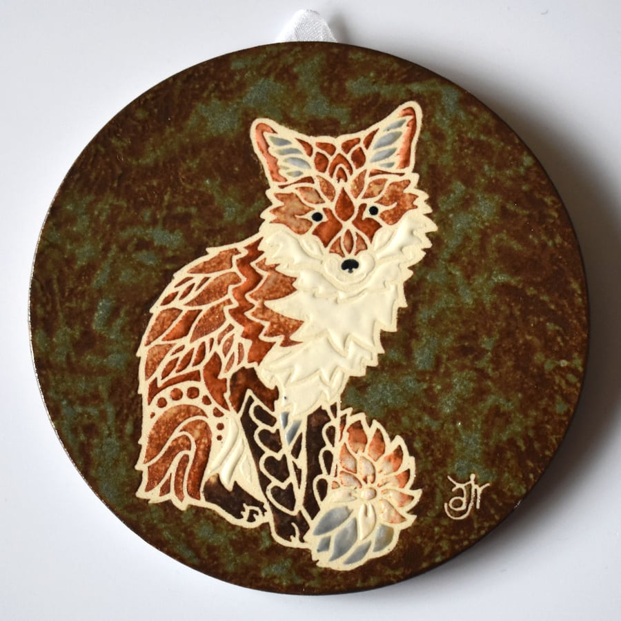A91 Wall plaque coaster fox (Free UK postage)