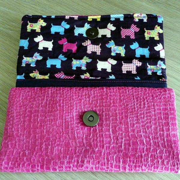 Wallet, ladies purse,  credit card holder, pink faux snake skin purse