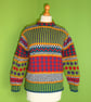 Multicolour Jumper Pattern in 4 Sizes. Knitting Pattern. PDF Knitting Pattern - Image 1