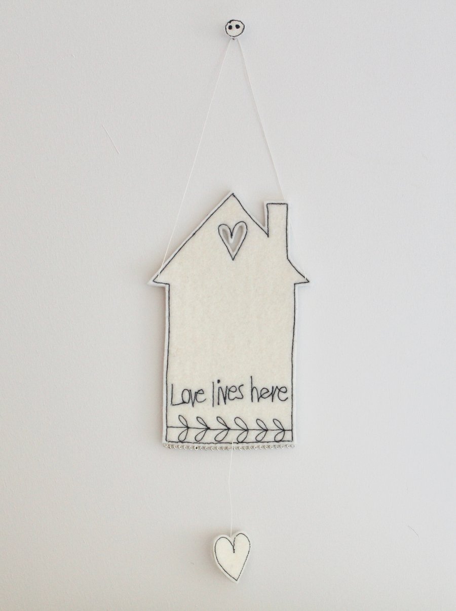 'Love Lives Here' House - Hanging Decoration