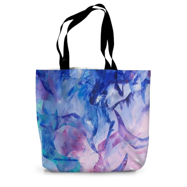 Blue, Pink and Purple Tote Bag, Original Abstract Art Design, Includes Postage