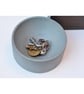 Medium Concrete Bowl: NEW Handmade Minimalist Cylinder Key & Jewelry Dish Steel 