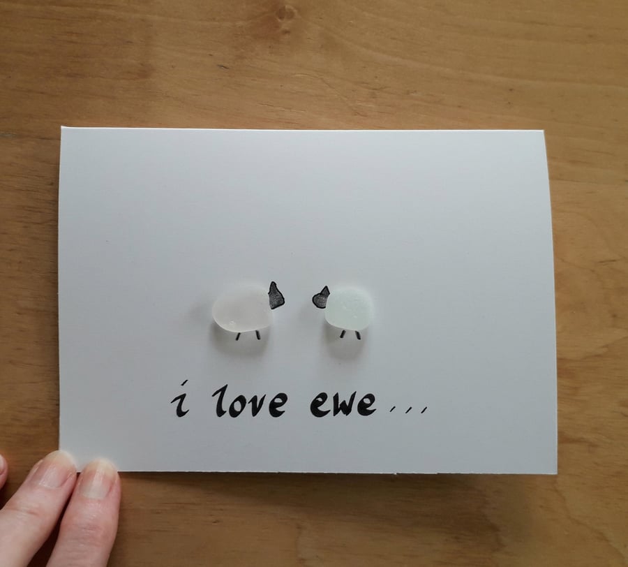 Funny Anniversary Cards, Sea Glass Sheep Card