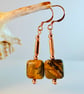Red Creek Jasper Earrings With Copper - Handmade In Devon - Image 1