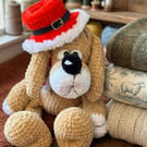 Handmade Crochet Plush Dog Toy Amigurumi Character Collectible Display Decor