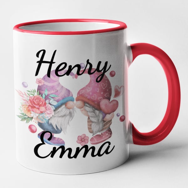 Personalised Couples Gonk name Mug - personalised Valentines anniversary Mug