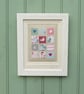 Little Dove Patchwork framed hand-stitched textile made with vintage fabrics - Image 3