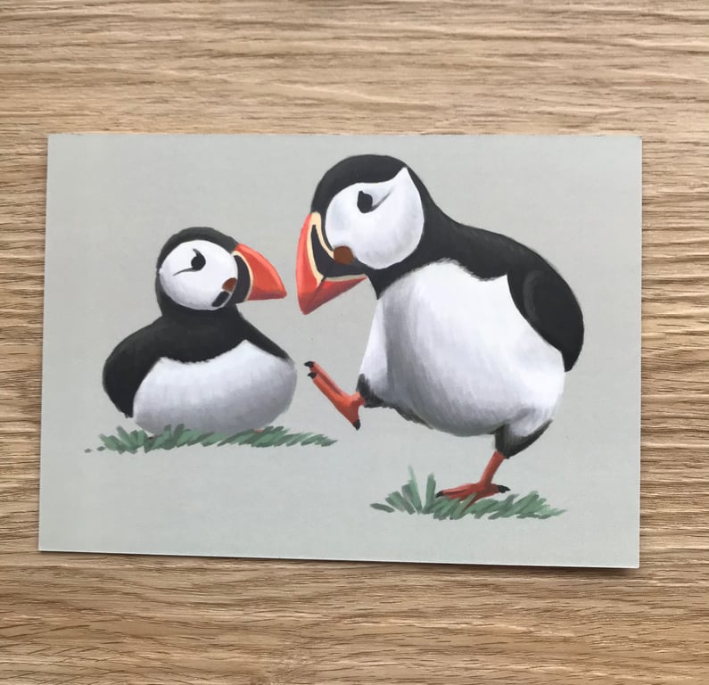 A6 Animal Post Card (Grey Background)