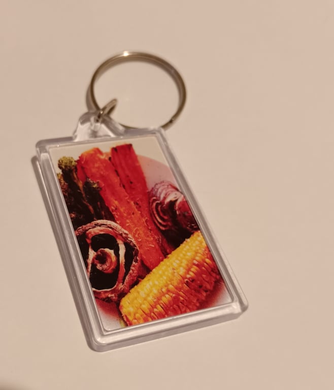 Roasted vegetables quirky photography keyring