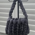 Handmade Velvet Handbag (Colour: Grey) FREE POSTAGE