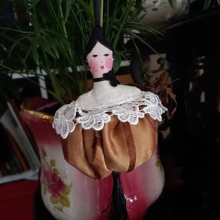 Unusual 'Christina' Victorian rag doll hanging lavender bag