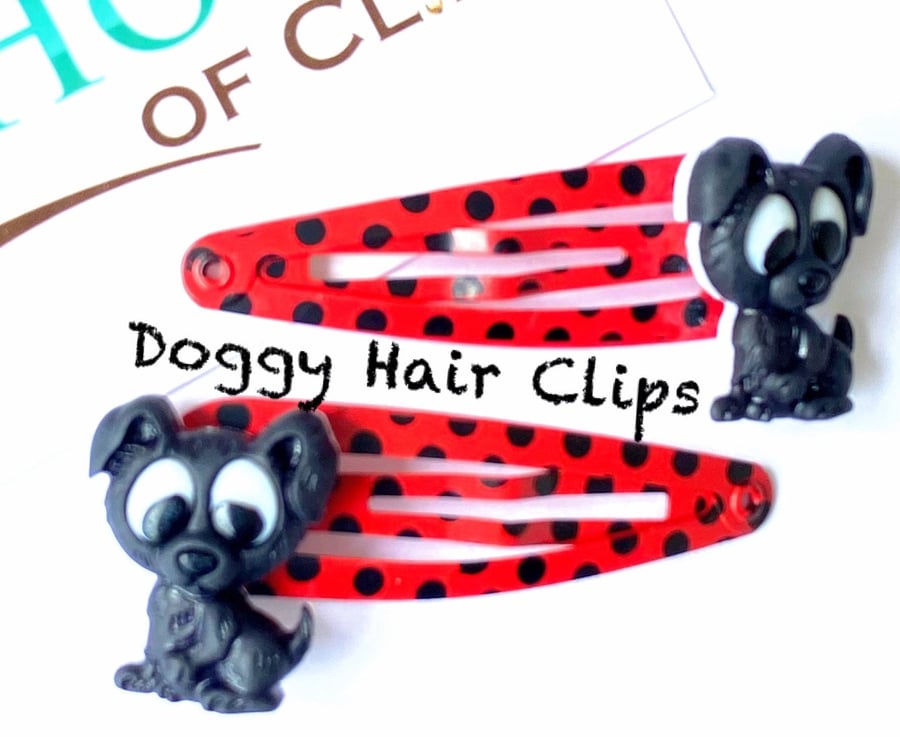 Frank The Dog Hair Clips - Dog Barrettes - Dog Hair Accessories - Choose Your Ow