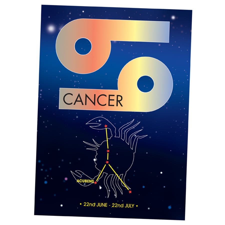 4 - CANCER ZODIAC BIRTHDAY CARD