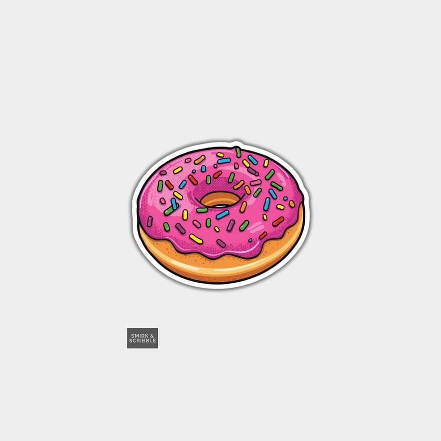 Funny Vinyl Sticker For Adults - Pink Doughnut