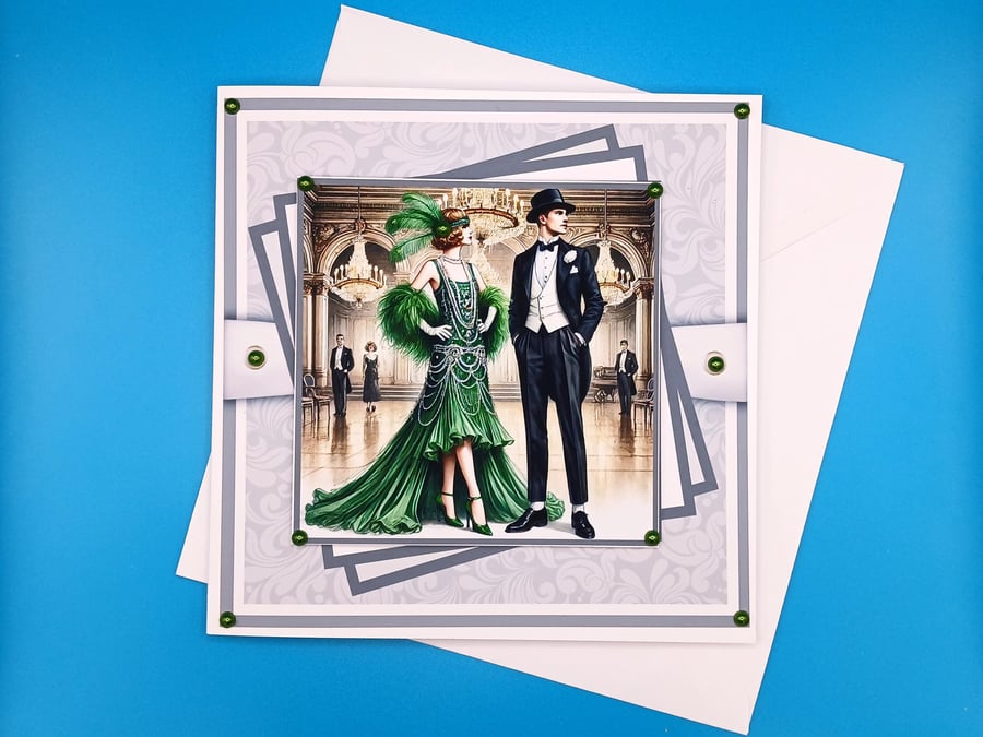 Art Deco Card, Birthday, Anniversary 