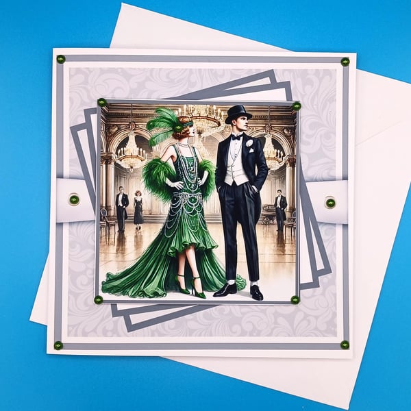 Art Deco Card, Birthday, Anniversary 