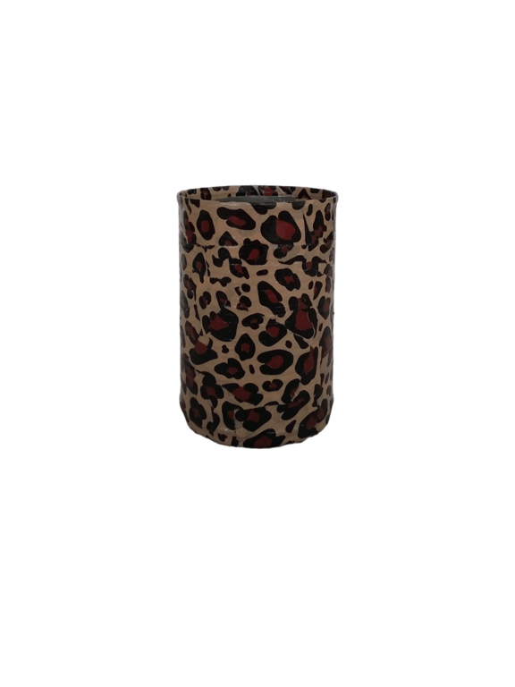 Upcycled Decoupage Animal Print Tin Can – Stylish & Functional Storage