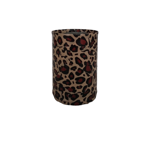 Upcycled Decoupage Animal Print Tin Can – Stylish & Functional Storage
