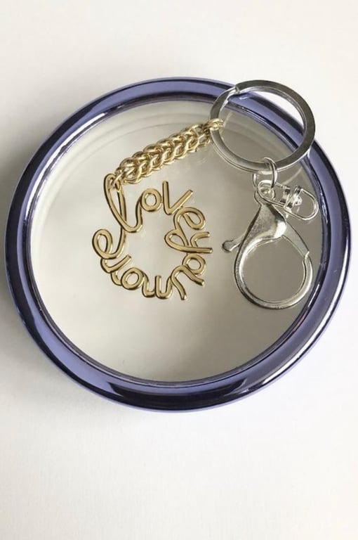 Sterling Silver Gold Plated “Love You More” Chainmaille Handbag Charm