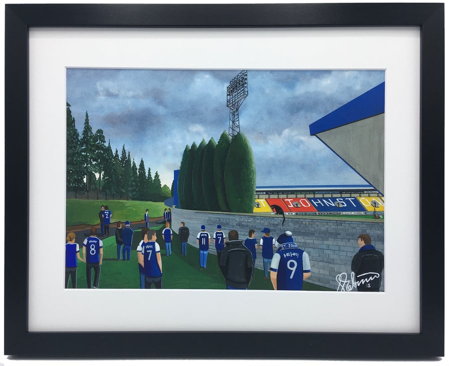 St Johnstone F.C, McDiarmid Park, High Quality Framed Football Art Print.