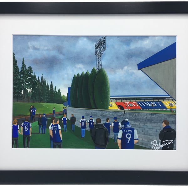 St Johnstone F.C, McDiarmid Park, High Quality Framed Football Art Print.