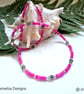 Pink Quartzite,  Amethyst & Peridot Sterling Silver Necklace - Image 4