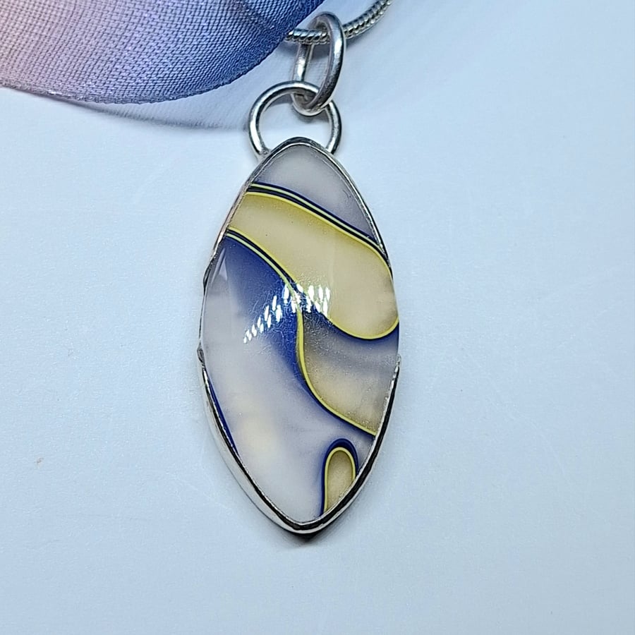 Silver and Acrylic Swirl Pendant