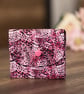 Handmade Coin Purse, Wallet Card Holder, Mini Wallet-Pink Leopard Design-CP28
